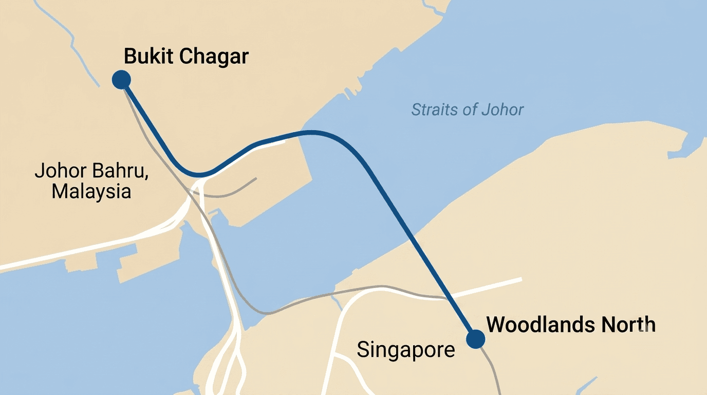 RTS Link Route Map: Bukit Chagar to Woodlands North