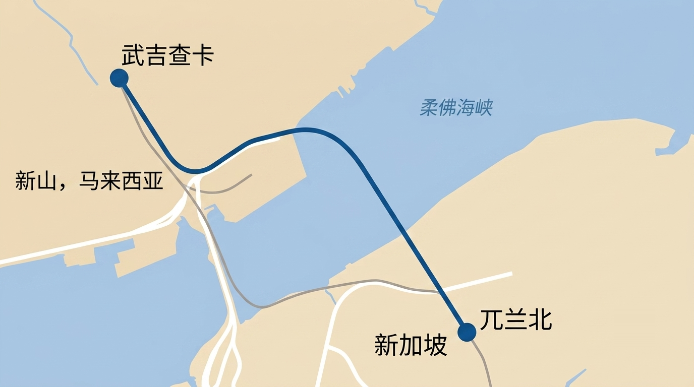 新柔捷运路线图:武吉查卡站与兀兰北站